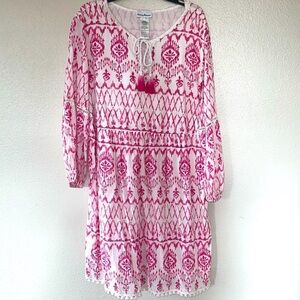 Tommy Bahama Pink and White Mini Dress